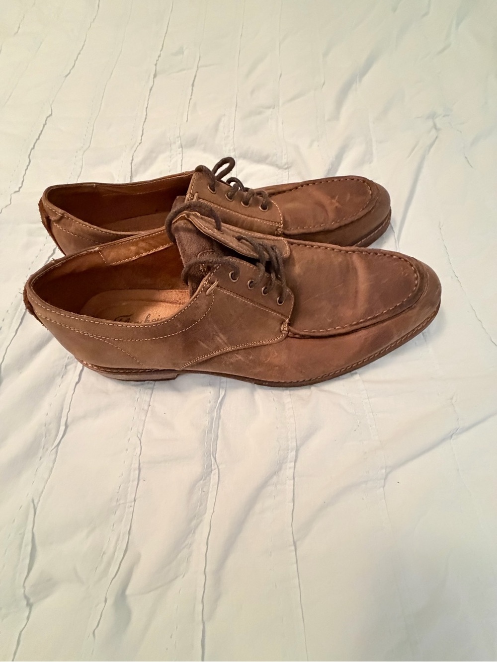 Florsheim Brown Leather Boat Shoes with Moc Toe